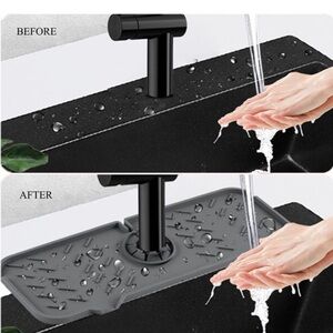 Gray Silicone Faucet Splash Guard